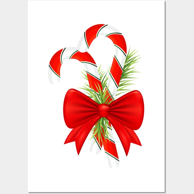 Cute Candy Canes Wall Art by SWON Design